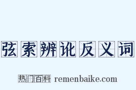 弦索辨讹反义词是什么意思的图片